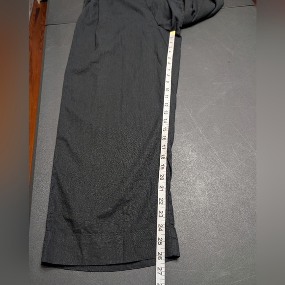 Madewell Black Linen Viscose Casual Pull On Straight Leg Crop Casual Pants 4 - Picture 11 of 13